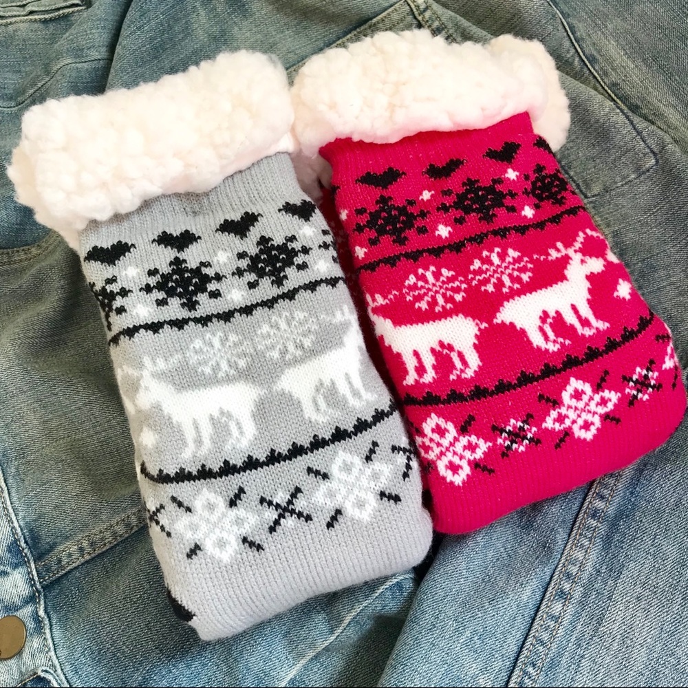 Fuzzy his and hers slipper socks